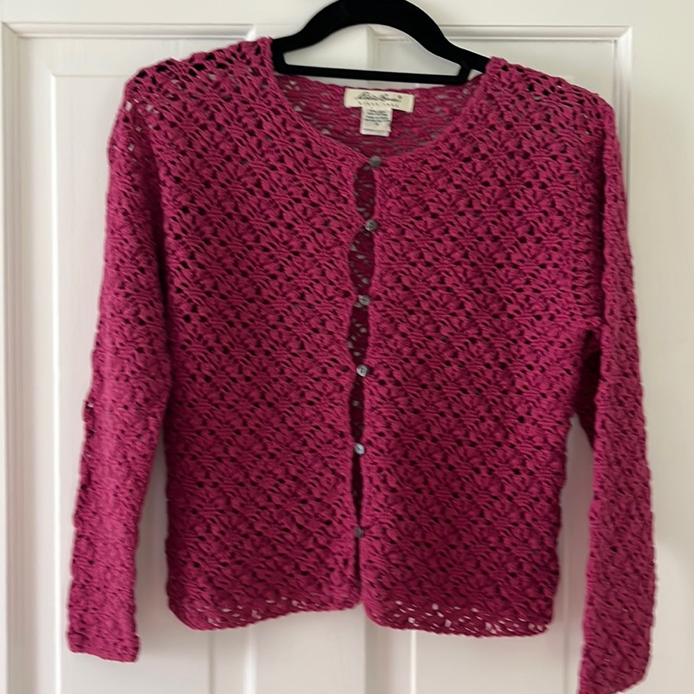 Pretty Pink Crochet Cardigan